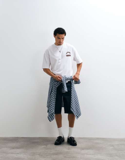 ASOS DESIGN oversize t-shirt med krokodilgrafik i vitt, 2 av 5