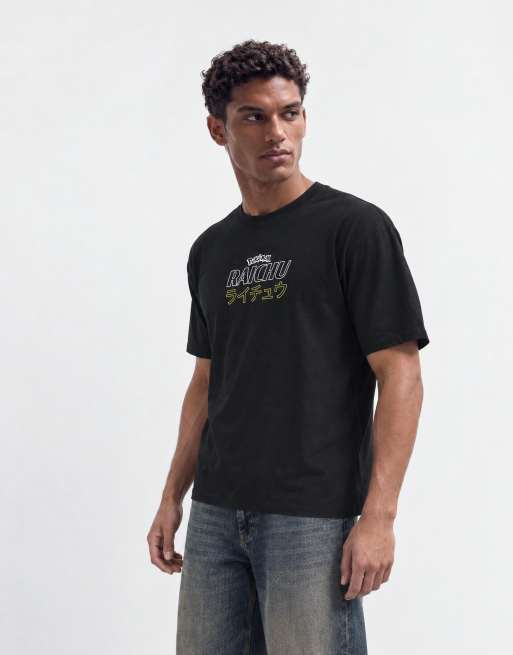 ASOS DESIGN oversize t-shirt med Pokémon Raichu-tryck i svart, 9 av 9