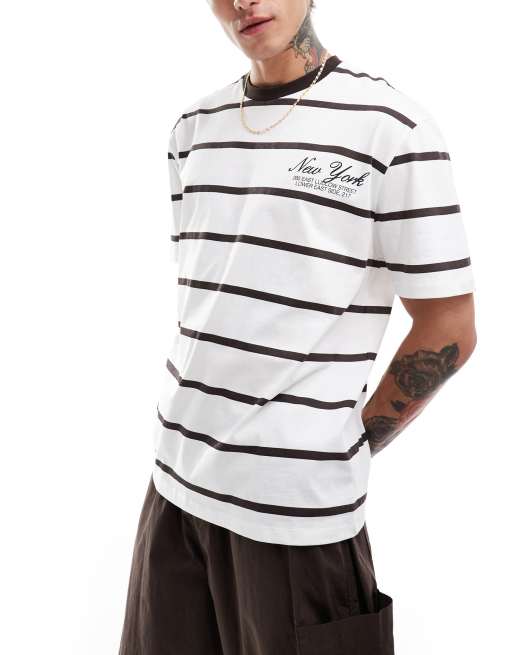 ASOS DESIGN – Oversize-T-Shirt mit buntem Streifenmuster
