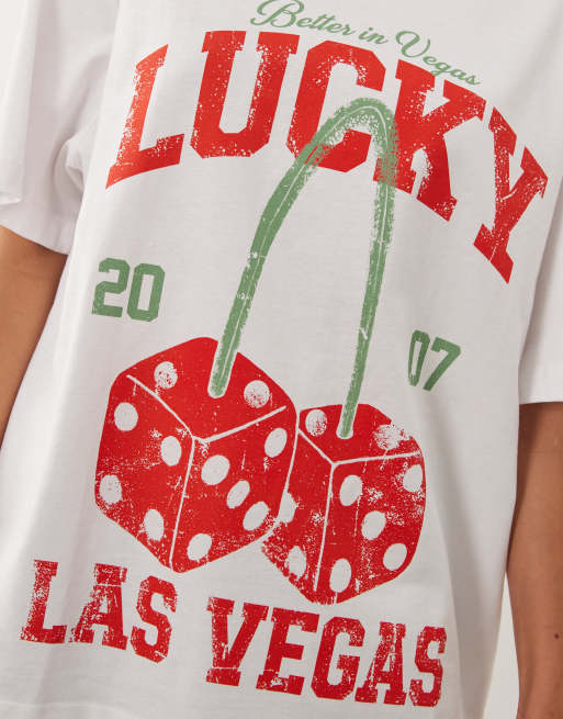 ASOS DESIGN Oversize-T-Shirt mit Kirschen-Grafik in Weiß, 4 von 4