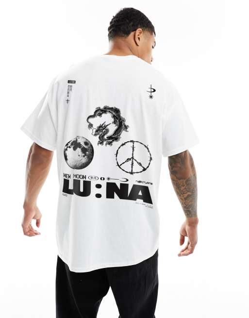 ASOS DESIGN – Oversize-T-Shirt mit Mond-Neujahr-Motiv