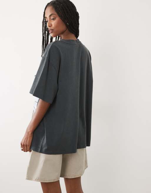 ASOS DESIGN Oversize-T-Shirt mit Palmenmotiv in Weiß, 4 von 4