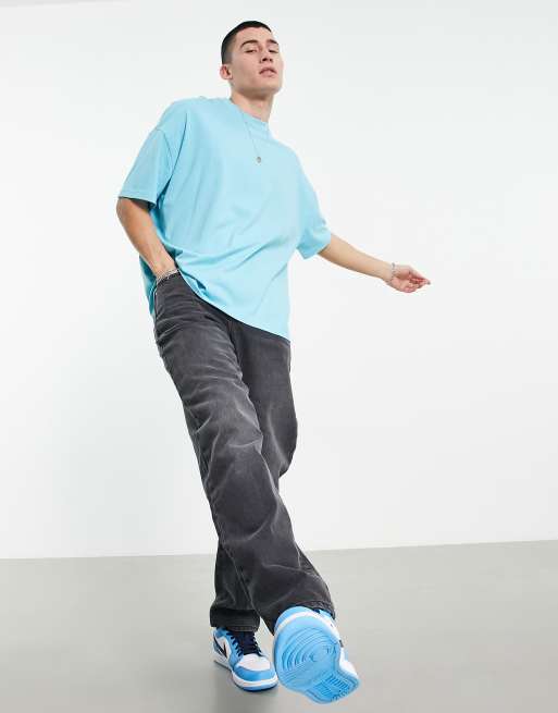 ASOS DESIGN – Oversize-T-Shirt mit Rundhalsausschnitt in leuchtendem Blau