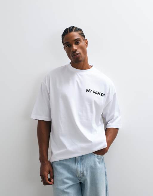 ASOS DESIGN Oversize-T-Shirt mit Simpsons Duff-Bier-Print in Weiß, 2 von 5