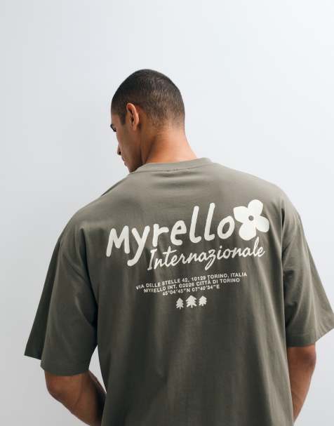 ASOS DESIGN Oversize-T-Shirt mit Textprint auf der Rückseite in Oliv - view 1