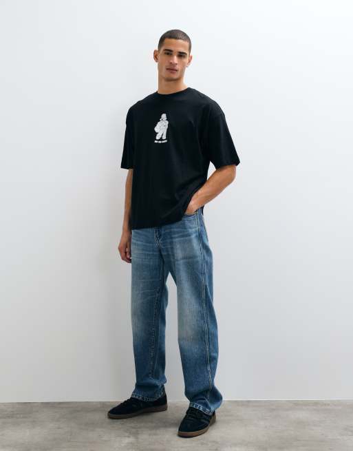 ASOS DESIGN Oversize-T-Shirt mit The Simpsons Christmas in Schwarz, 3 von 5