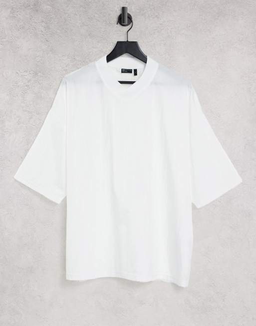 ASOS DESIGN – Oversize-T-Shirt mit V-Ausschnitt und Knitter-Struktur