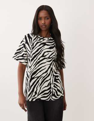 ASOS DESIGN - Oversize-T-Shirt mit Zebramuster-Bunt