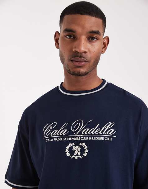 ASOS DESIGN oversize t-shirt with text graphic in navy - view 1