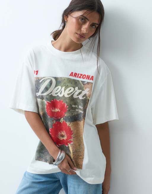 ASOS DESIGN oversize t-shirt z grafiką Arizona w kolorze kremowym, 4 z 4