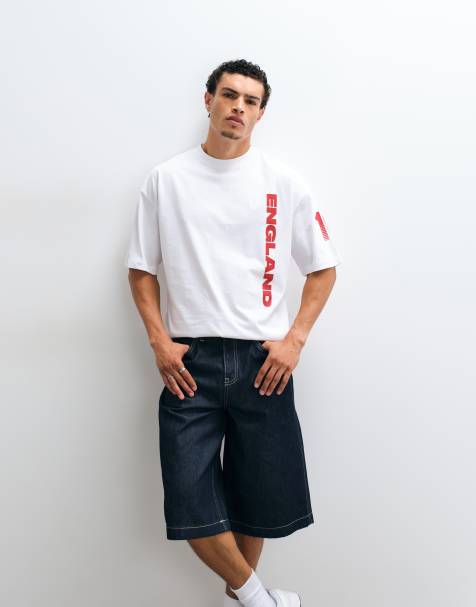 ASOS DESIGN oversize t-shirt z grafiką England w kolorze białym - view 1