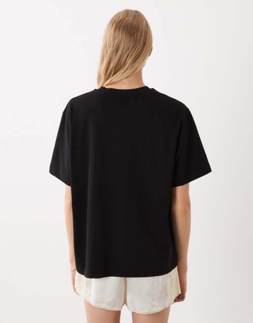 ASOS DESIGN Oversize T-shirt z grafiką Maison Dalmatian w czerni, 4 z 4