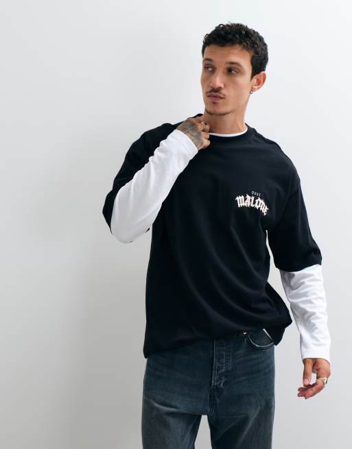 ASOS DESIGN oversize t-shirt z nadrukiem Post Malone w kolorze czarnym, 3 z 5