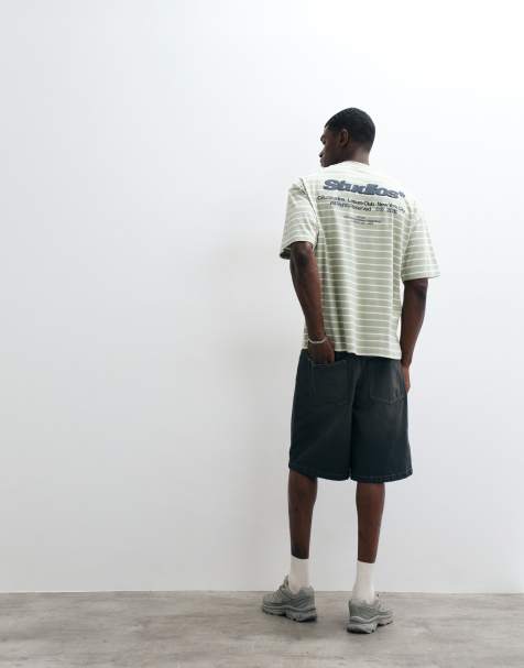 ASOS DESIGN oversize t-shirt z nadrukiem z tyłu w paski - view 1