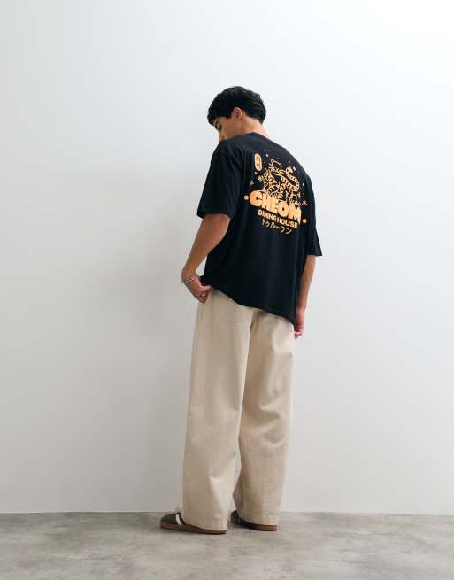 ASOS DESIGN oversize T-shirt z wysokim nadrukiem tygrysa w czerni, 4 z 5