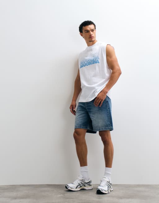 ASOS DESIGN oversize tank z grafiką Argentina w kolorze białym, 2 z 5