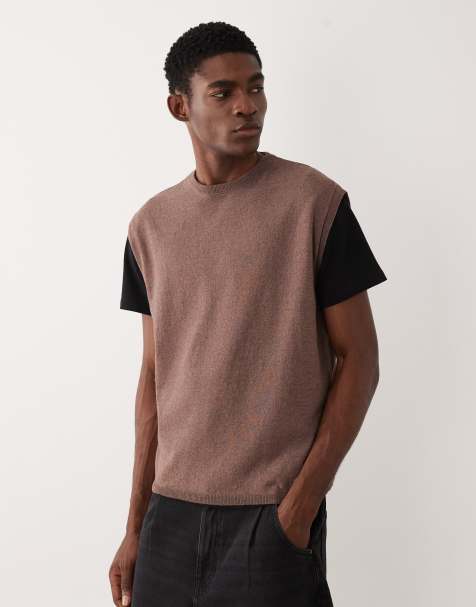 ASOS DESIGN – Oversize-Tanktop aus Strick in Braun mit Rundhalsausschnitt - view 1