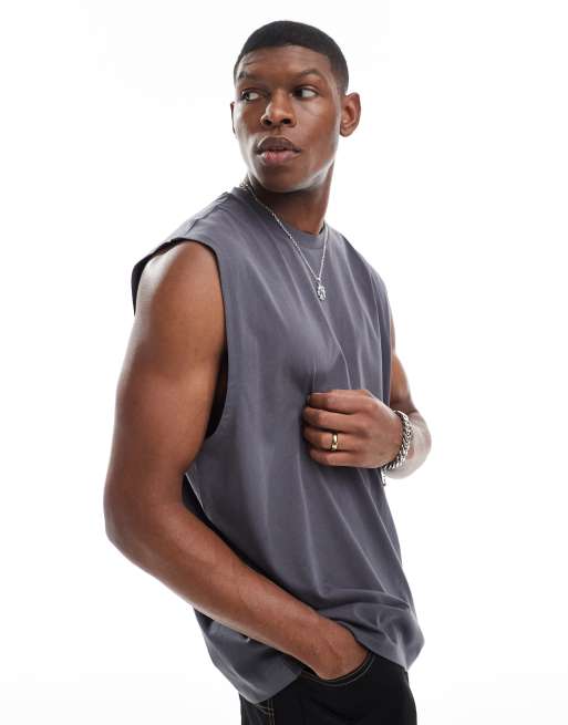 ASOS DESIGN – Oversize-Tanktop in Anthrazit
