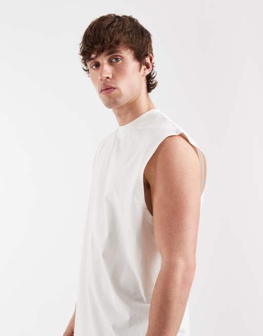 ASOS DESIGN – Oversize-Tanktop in Cremeweiß mit „MBRK“-Textprint, 4 von 5