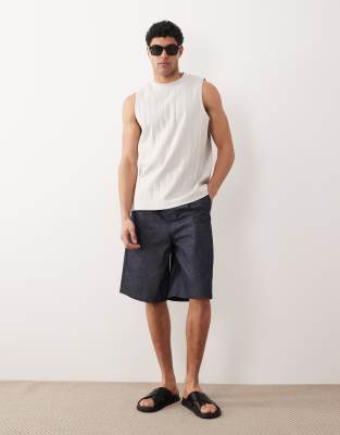 Oversize-Tanktop in Grau mit breiter Rippung Grau M