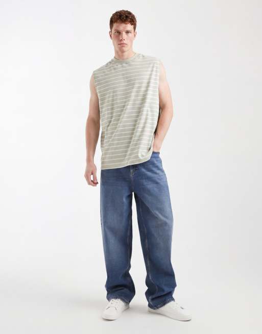 ASOS DESIGN – Oversize-Tanktop in Grün und Weiß gestreift, 2 von 5