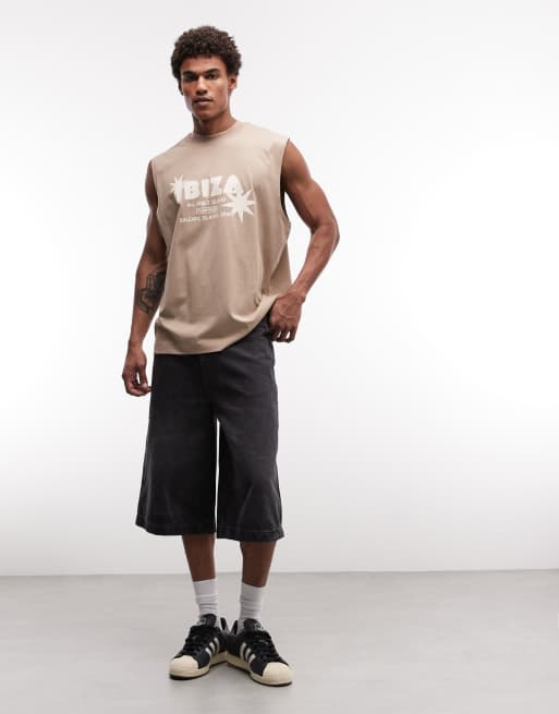 ASOS DESIGN – Oversize-Tanktop in Mokka mit „Ibiza“-Grafikprint, 2 von 5