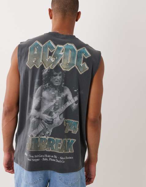ASOS DESIGN – Oversize-Tanktop in Schwarz mit „ACDC“-Print - view 1