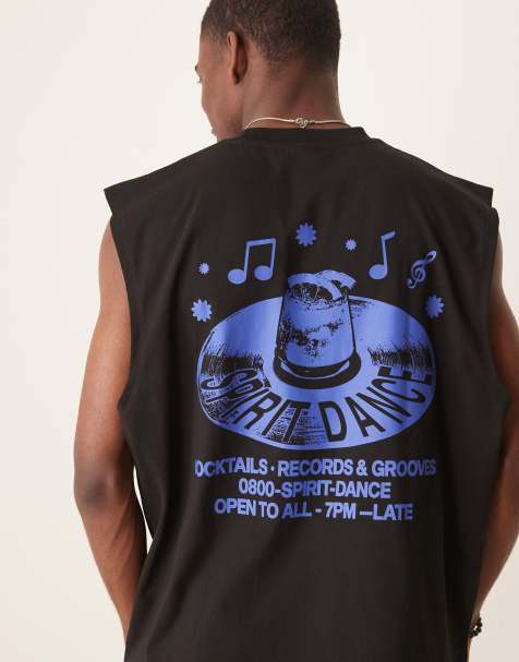 ASOS DESIGN – Oversize-Tanktop in Schwarz mit Musik-Grafikprint - view 1
