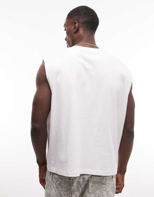 ASOS DESIGN – Oversize-Tanktop in Weiß mit Fußball-Grafikprint , 5 von 5