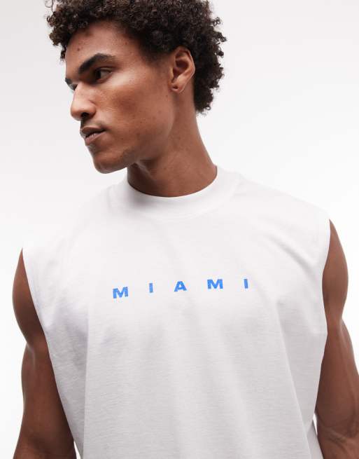 ASOS DESIGN – Oversize-Tanktop in Weiß mit „Miami Tennis“-Grafikprint, 4 von 5