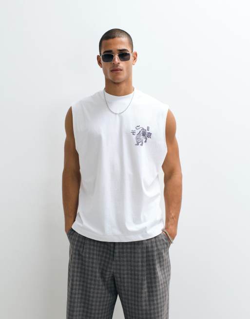 ASOS DESIGN – Oversize-Tanktop in Weiß mit Tiger-Print, 3 von 5