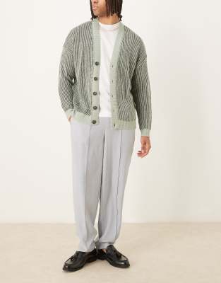 ASOS DESIGN oversize tapered smart trousers in grey - view 1