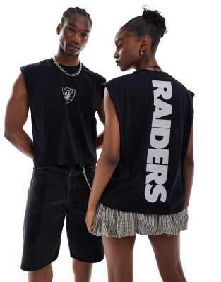 ASOS DESIGN - Oversize-Trägertop in Schwarz mit kastiger Unisex-Passform und „Raiders"-Grafikprint