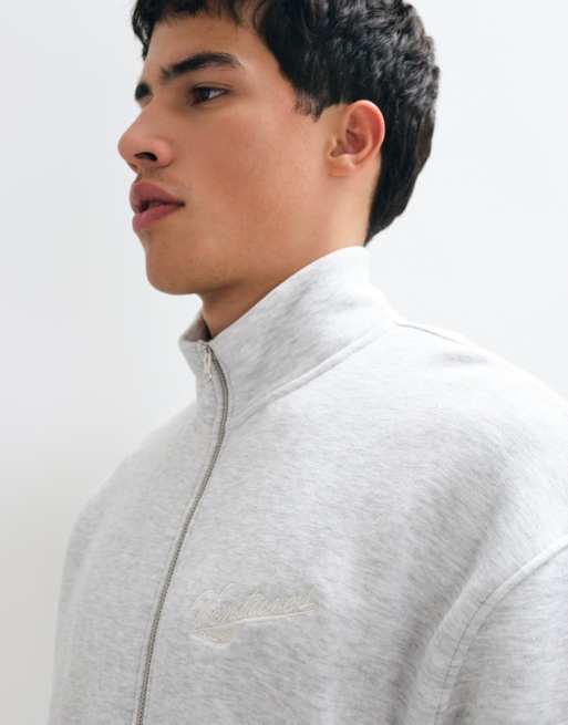 ASOS DESIGN oversize träningsjacka med broderi och åtdragen nederkant i ismelerad polycotton, 3 av 5