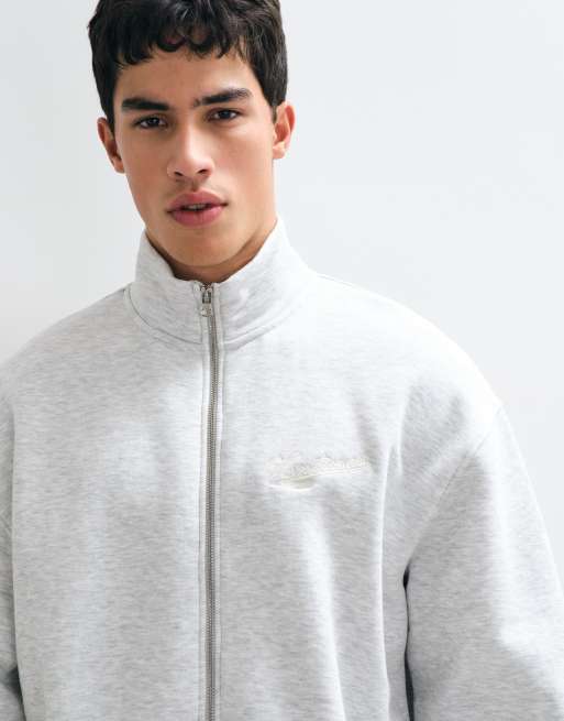ASOS DESIGN oversize träningsjacka med broderi och åtdragen nederkant i ismelerad polycotton, 5 av 5