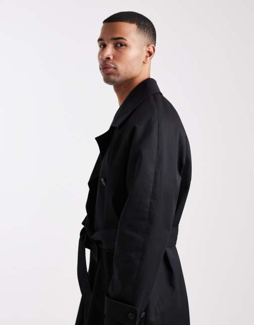ASOS DESIGN – Oversize-Trenchcoat in Schwarz