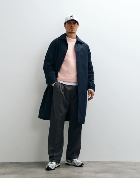 ASOS DESIGN oversize trencz granatowy - view 1