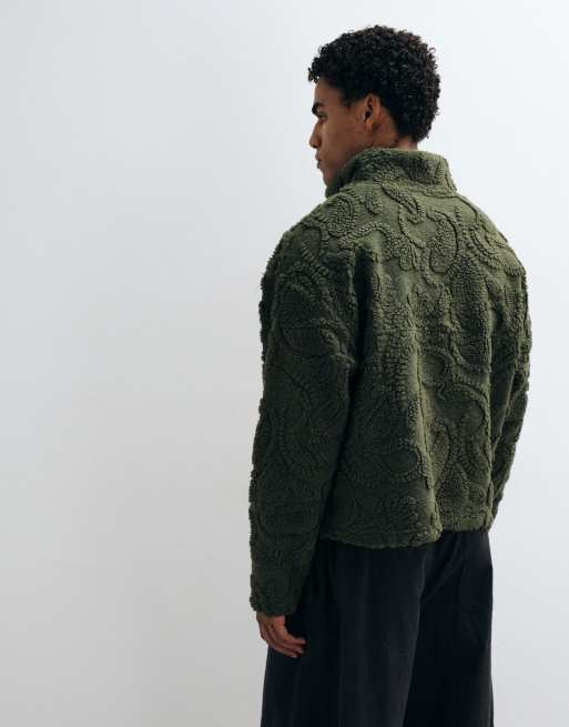 ASOS DESIGN oversize-tröja med kvartslång dragkedja, struktur och ståkrage, 4 av 5