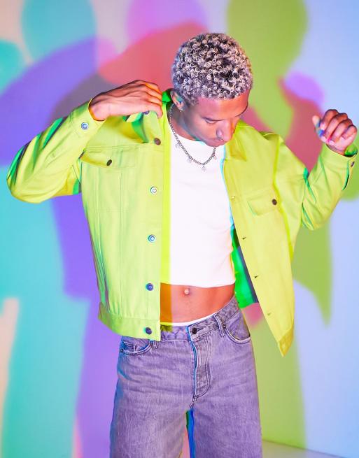 ASOS DESIGN – Oversize-Twilljacke in Limettengrün