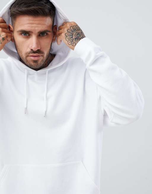 ASOS DESIGN oversize Vit huvtröja, 3 av 4