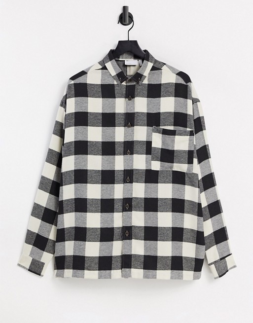 ASOS DESIGN super oversized monochrome flannel check shirt