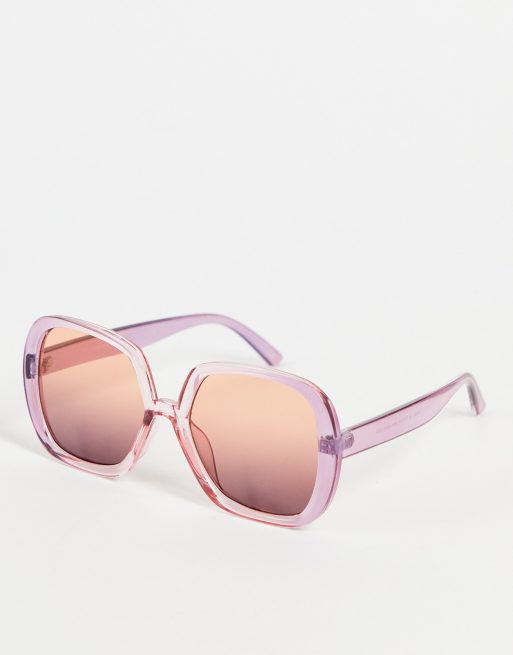 ASOS DESIGN - Oversized 70'er-solbriller i falmet lyserød