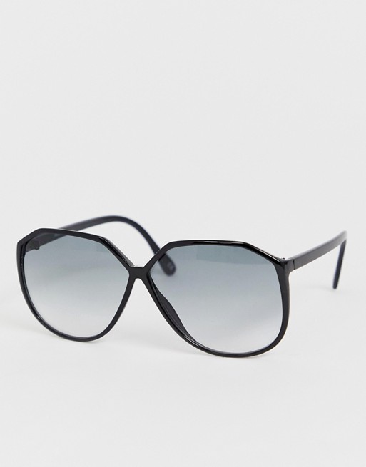 ASOS DESIGN oversized 70s angular rectangular sunglasses