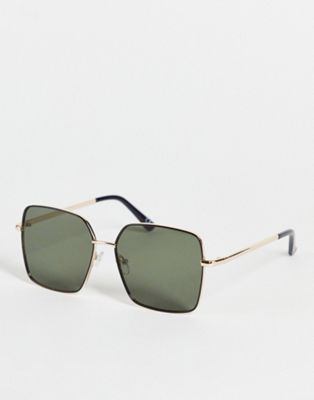 ASOS DESIGN oversized 70s sunglasses in black frame  | ASOS