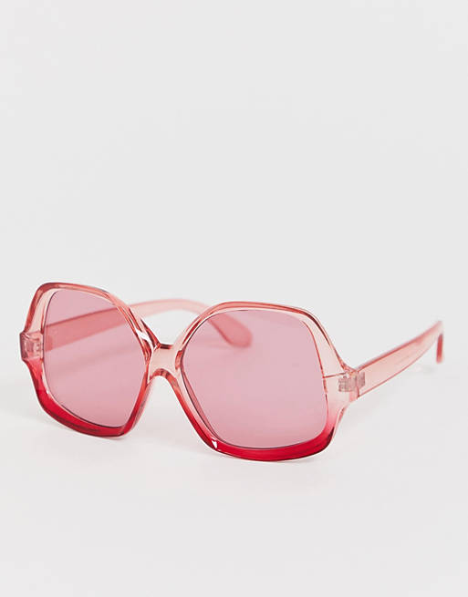 ASOS DESIGN oversized 70's sunglasses in colour block