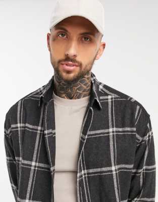 Asos Design Oversized 90er Hemd Mit Hohem Wollanteil In Schwarz Und Weiss Mit Gitterkaros Herrenmode Suchmaschine Ladendirekt De