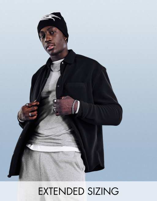 ASOS DESIGN - Oversized 90'er-skjorte i sort fleece