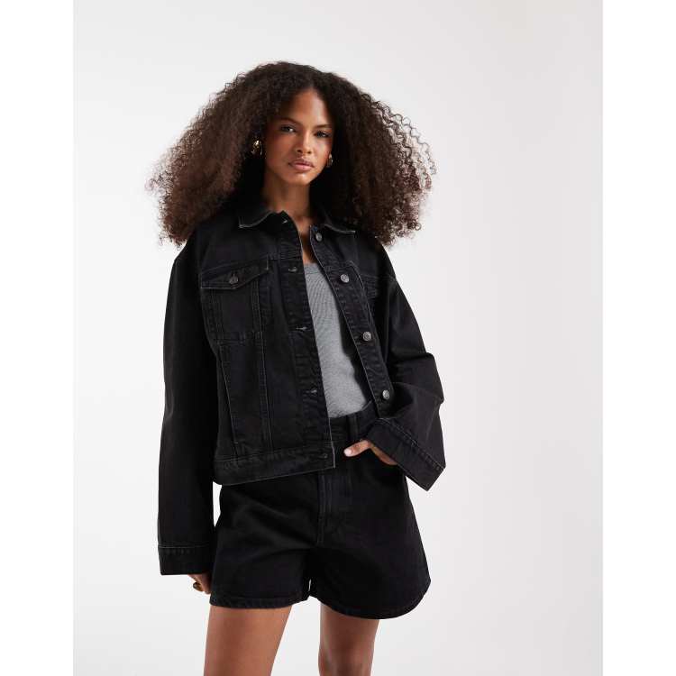 ASOS DESIGN oversized 90's denim jacket in black | ASOS