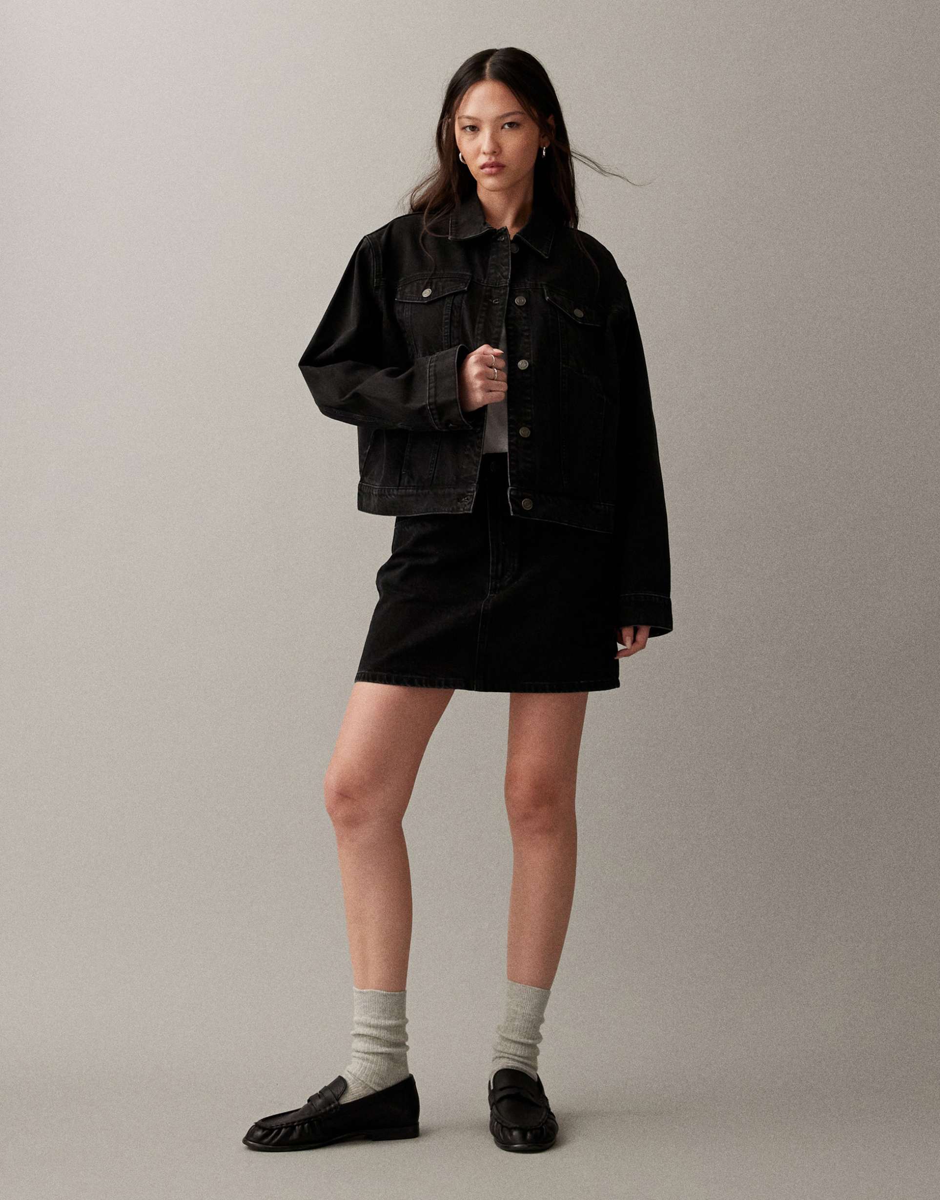 asos design oversized 90s denim jacket in black