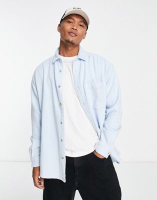 ASOS DESIGN oversized 90s shirt in vintage flannel in light blue